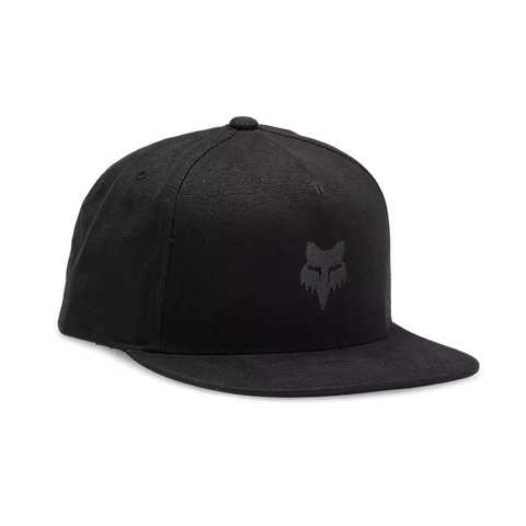 Fox Head Snapback Hat - Black/Charcoal