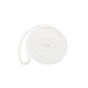 Double Braided Dock Line 15' - 3/8″ - White Nylon
