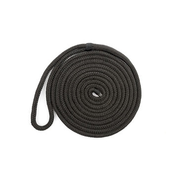 Double Braided Dock Line 15' - 3/8″ - Black Nylon