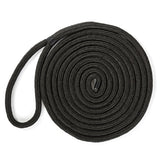 Double Braided Dock Line 20 ft - 3/8″ - Black Nylon