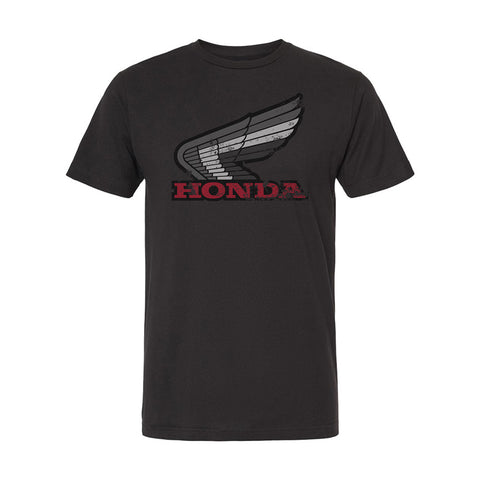 Tricolour Honda Wing Tee - Black