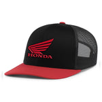 Mesh Back Adjustable Honda Wing Hat - Red/Black