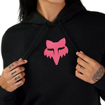 Women's Fox Head Fleece Pullover - Black/Pink