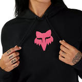 Women's Fox Head Fleece Pullover - Black/Pink