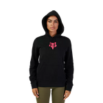 Women's Fox Head Fleece Pullover - Black/Pink