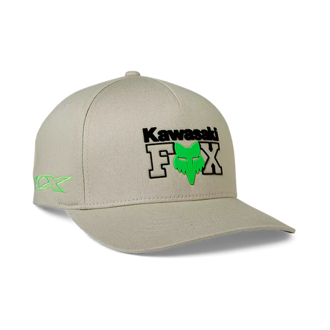 Fox X Kawasaki Flexfit Hat - Steel Grey