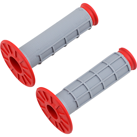 Half Waffle Grips - Dual Compound - Light Grey/Red