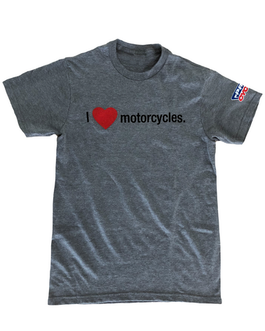 Pro Cycle "I Heart Motorcycles" Adult T-shirt - Grey