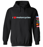 Pro Cycle "I Heart Motorcycles" Adult Hoody - Black